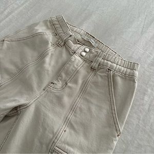 **SOLD** Pacsun Elastic Waist Cargo Pants in Cream